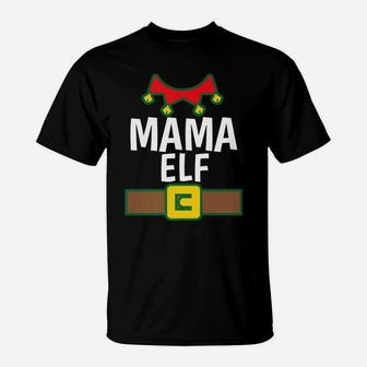 Mama Elf Matching Family Elf Costume Christmas T-Shirt - Seseable