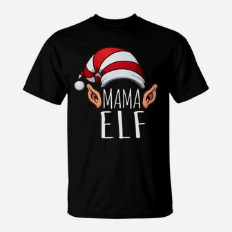 Mama Elf Squad Christmas Matching Family Holiday Gift T-Shirt - Seseable
