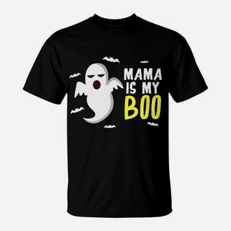 Mama Is My Boo Ghost Bats Happy Halloween T-Shirt - Seseable