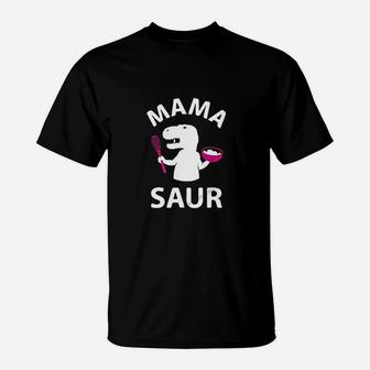 Mama Saur Trex Mom And Baby Saur Matching Outfit T-Shirt - Seseable