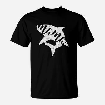 Mama Shark Matching Family Vintage Mothers Day T-Shirt - Seseable