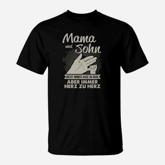 Mama und Sohn Herz zu Herz T-Shirt, Zusammenhalt Liebe Tee - Seseable