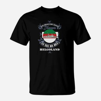 Maritimes Helgoland-T-Shirt mit Leuchtturm-Motiv und Schriftzug - Seseable
