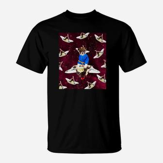 Martial Arts Puppy Dog On Sundae In Space Premium T-Shirt - Seseable
