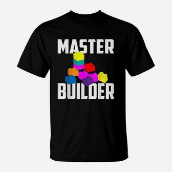 Master Builder Cute Master Block Builder Bricks Gift T-Shirt - Seseable
