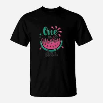 Melon Family Melon Birthday Girl Party One In A Melon Dad Mom Pink Birthday Summer Matching T-Shirt - Seseable