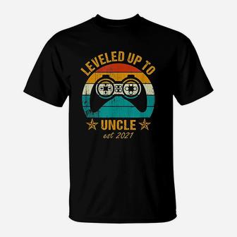 Men Leveled Up To Uncle 2021 Promoted To Uncle Vintage Gamer T-Shirt - Seseable
