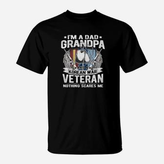 Mens A Dad Grandpa Korean Veteran Nothing Scares Me Proud Vet Premium T-Shirt - Seseable