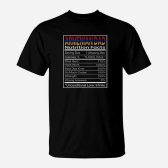 Mens Armenian Dad Nutrition Facts Fathers Day Gift T-Shirt - Seseable
