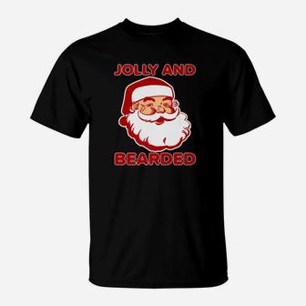 Mens Bearded Jolly Funny Christmas Retro Santa Humor T-Shirt - Seseable