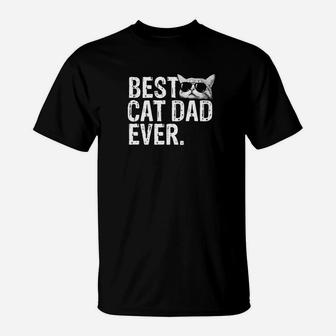 Mens Best Cat Dad Ever Cat Daddy Gif T-Shirt - Seseable