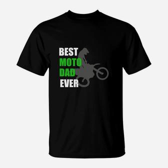 Mens Best Moto Dad Ever Shirt - Vintage Motocross Shirts T-Shirt - Seseable