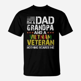 Mens Dad Grandpa Vietnam Veteran Vintage Mens Fathers Day Gifts T-shirt T-Shirt - Seseable