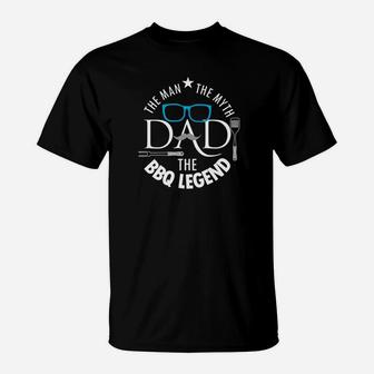 Mens Dad The Man The Myth The Bbq Legend Gift Fathers Day Grill Premium T-Shirt - Seseable