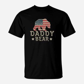 Mens Daddy Bear Patriotic 4th Of July T-Shirt - Seseable
