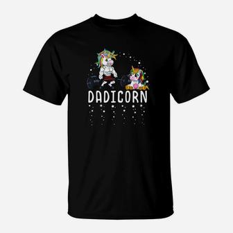 Mens Dadicorn Unicorn Dad Fitness Gym Weightlifting Birthday Premium T-Shirt - Seseable