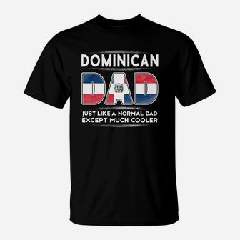 Mens Dominican Republic Dad Is Cooler Promoted To Daddy T-Shirt - Seseable