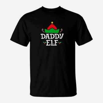 Mens Elf Daddy Matching Family Group Christmas Pajama T-Shirt - Seseable