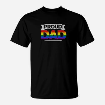 Mens Gay Pride Shirt Proud Dad Lgbt Parent Fathers Day T-Shirt - Seseable