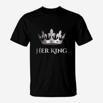 Mens Her King And His Queen Shirts Matching Couple Outfits T-Shirt - Seseable