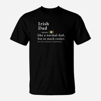 Mens Irish Dad Definition Fathers Day Gift Flag T-Shirt - Seseable