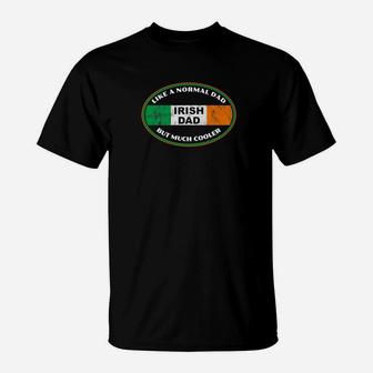 Mens Irish Dad Funny Ireland Flag Celebrate Heritage Pride Father Premium T-Shirt - Seseable