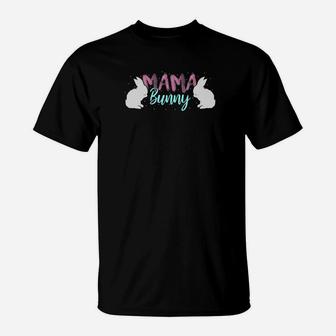 Mens Mama Bunny Easter Mom Rabbit Eggs Pink Pastel T-Shirt - Seseable