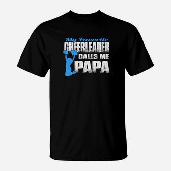 Mens My Favorite Cheerleader Calls Me Papa Cheer Papa T-Shirt - Seseable