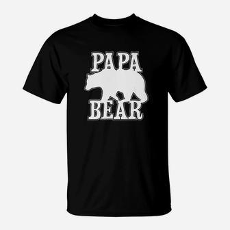 Mens Papa Bear Dad Daddy Father Fathers Day Present T-Shirt - Seseable