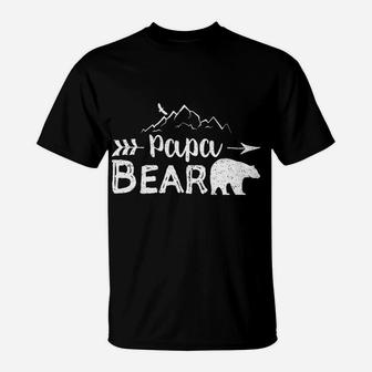Mens Papa Bear Matching Family Mama Papa Bear Camping Gift T-Shirt - Seseable