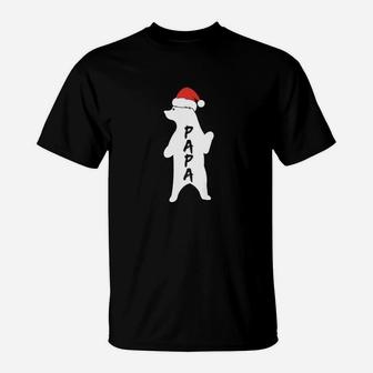 Mens Papa Bear Santa Shirt Silhouette Bear Lovers Christmas T-Shirt - Seseable