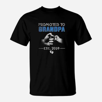 Mens Promoted To Grandpa Est 2019 Fathers Day Gifts T-Shirt - Seseable