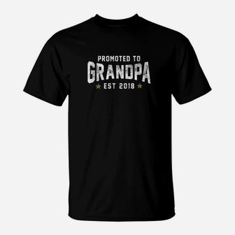 Mens Promoted To Grandpa Premium New Daddy Apparel T-Shirt - Seseable
