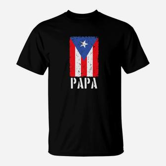 Mens Puerto Rican Papa Puerto Rico Flag T-Shirt - Seseable