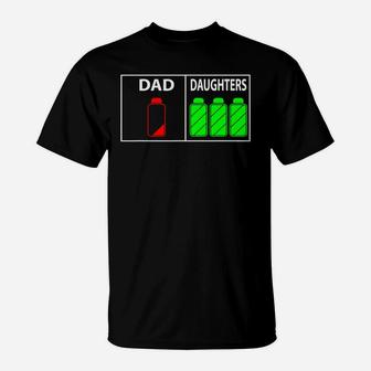 Mens Triplet Dad Of Three Daughters Shirt Funny Fathers Day Gift T-Shirt - Seseable
