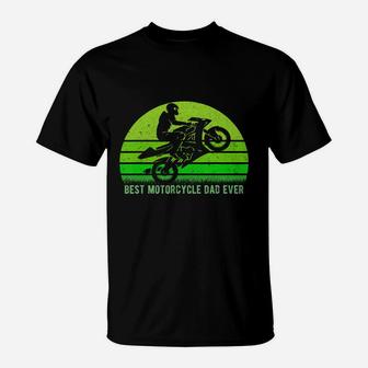 Mens Vintage Retro Best Motorcycle Dirt Bike Dad Ever Fathers Day T-shirt T-Shirt - Seseable
