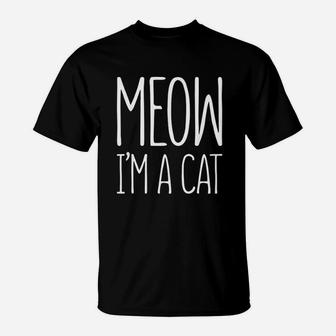 Meow Im A Cat Halloween Costume T-Shirt - Seseable