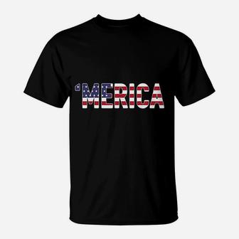 Merica Patriotic Flag Usa United States America T-Shirt - Seseable