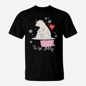 Merry Christmas Baby Mama Polar Bear Family Holiday T-Shirt - Seseable