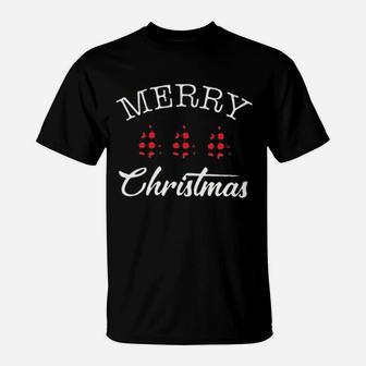 Merry Christmas Plaid Tree T-Shirt - Seseable