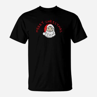 Merry Christmas Santa Claus Beard Face Happy Holidays T-Shirt - Seseable