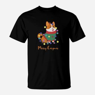 Merry Corgimas Corgi Dog Pun Christmas Funny T-Shirt - Seseable