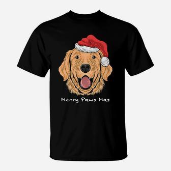 Merry Paws Mas Funny Dog Lover Christmas T-Shirt - Seseable