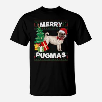 Merry Pugmas Funny Dog Lover Christmas Pug Tee T-Shirt - Seseable