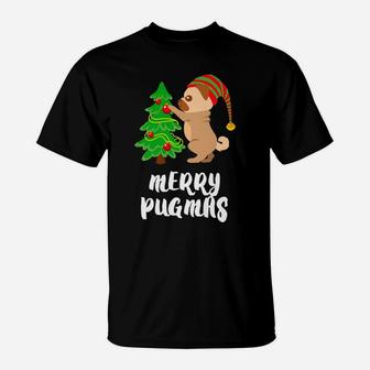 Merry Pugmas Pug Pet Dog Lovers Funny Christmas T-Shirt - Seseable