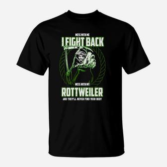 Mess With Me - Mess With My Rottweiler Halloween T Shirt T-Shirt - Seseable