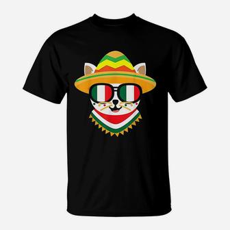 Mexican Cat Funny Taco Cinco De Mayo Cat Mom T-Shirt - Seseable
