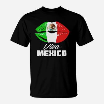 Mexican Flag Lips Viva Mexico T-Shirt | Seseable UK