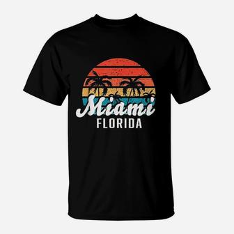 Miami Florida Palm Tree Beach Retro Vintage T-Shirt | Seseable UK