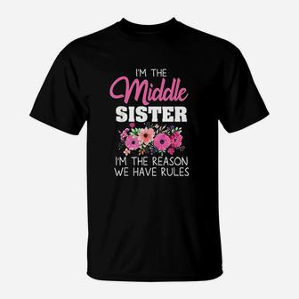 Middle Sister Rule Sisters Matching Funny Middle Child T-Shirt - Seseable